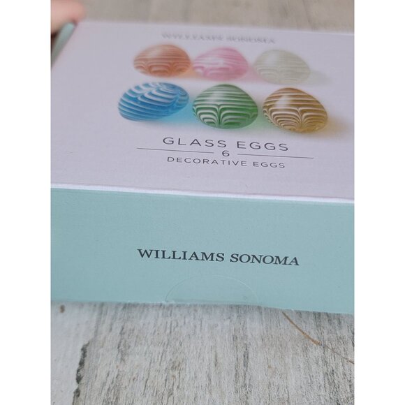 Williams Sonoma glass swirl colorful egg Easter home decor set unique - Picture 7 of 7